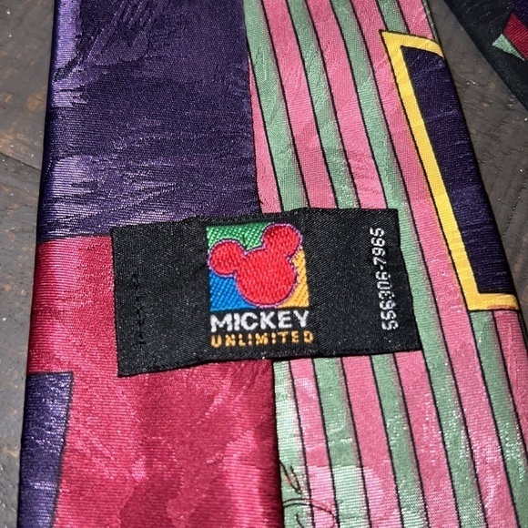 Vintage Mickey Unlimited Polyester Mickey Mouse Standard Neck Tie - Picture 3 of 4